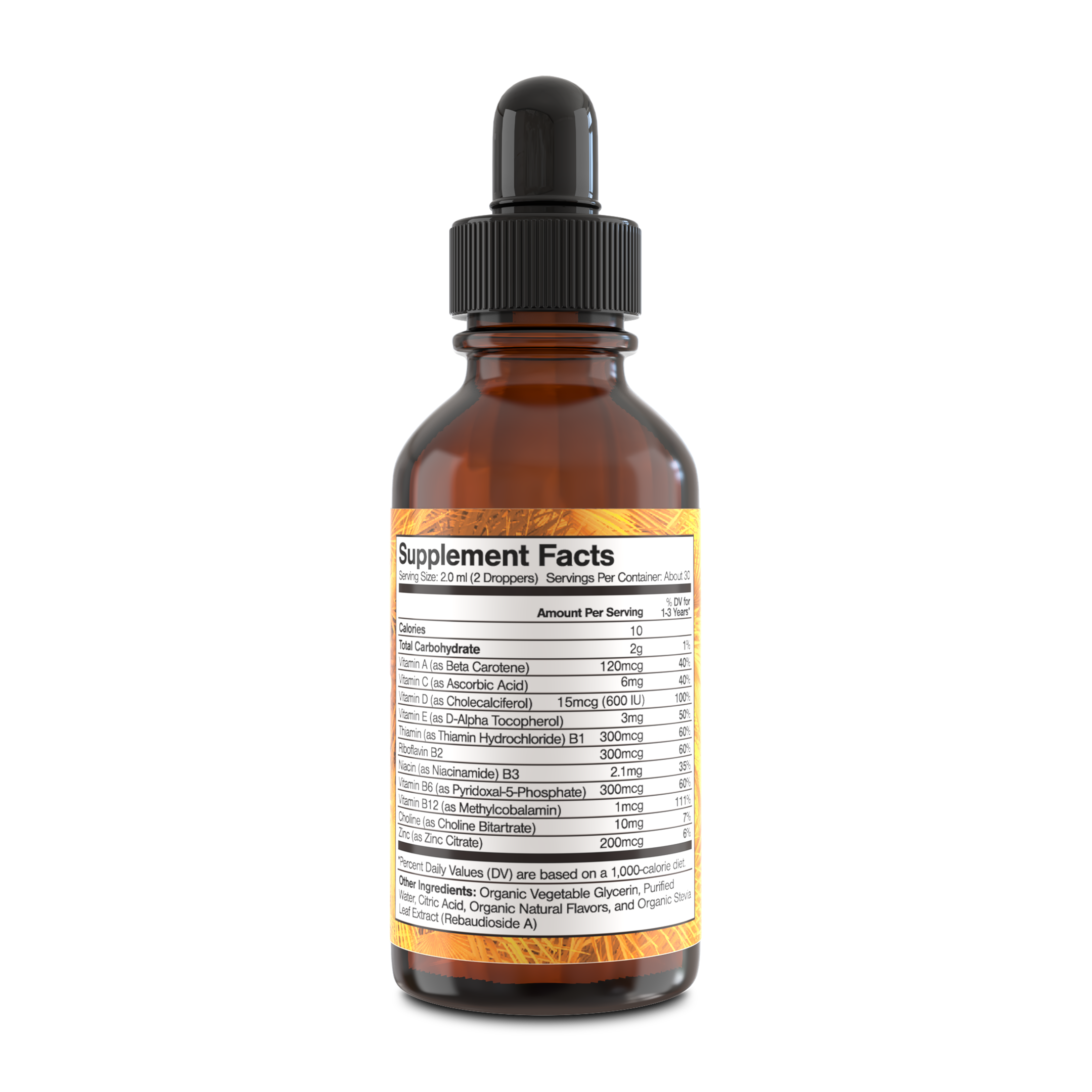 USDA Organic Kids Multivitamin for Toddlers & Babies Tropical Oasis Liquid Vitamins & Minerals