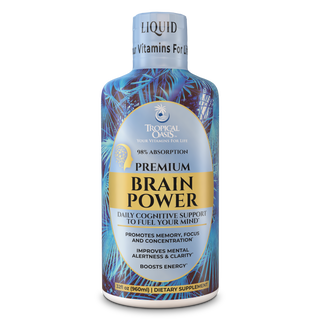 Tropical Oasis Brain Power - Liquid Supplement that Promotes Mental Clarity & Increased Focus