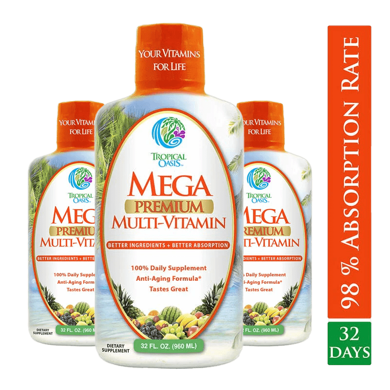 Mega Premium Liquid Multivitamin And Mineral Supplement Tropical Oasis Liquid Vitamins And Minerals