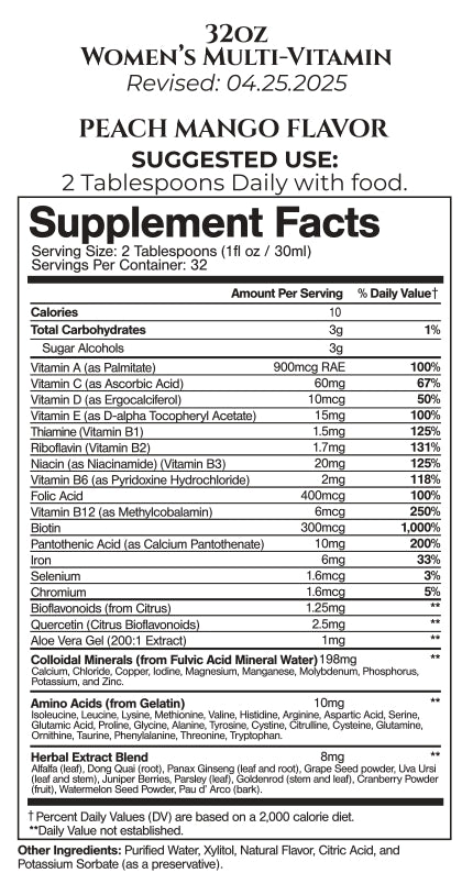 Women's Premium Liquid Multivitamin, Superfood, & Herbal Blend -- 32 fl oz, 32 serv.