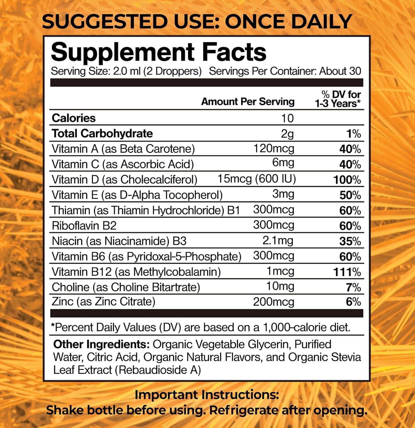 USDA Organic Kids Multivitamin with Iron for Toddlers & Babies