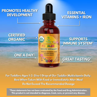 USDA Organic Kids Multivitamin with Iron for Toddlers & Babies