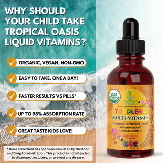 USDA Organic Kids Multivitamin with Iron for Toddlers & Babies