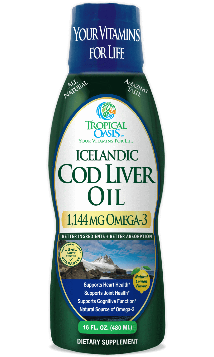 Icelandic Cod Liver Fish Oil - 16oz - 1,143 mg Omega-3