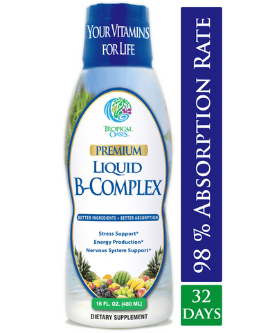 Tropical Oasis Premium Liquid B-Complex - 16 oz, 32 servings