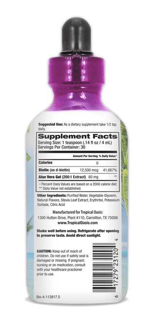 Biotin for Hair Growth - 5x The Strength - 4 OZ - Tropical Oasis - tropical-oasis-store