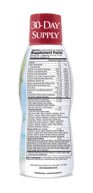 Tropical Oasis Adult Multi Vitamin and Mineral Liquid Supplement ,16 fl oz, 32 servings - tropical-oasis-store