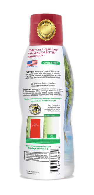 Tropical Oasis Adult Multi Vitamin and Mineral Liquid Supplement ,16 fl oz, 32 servings - tropical-oasis-store