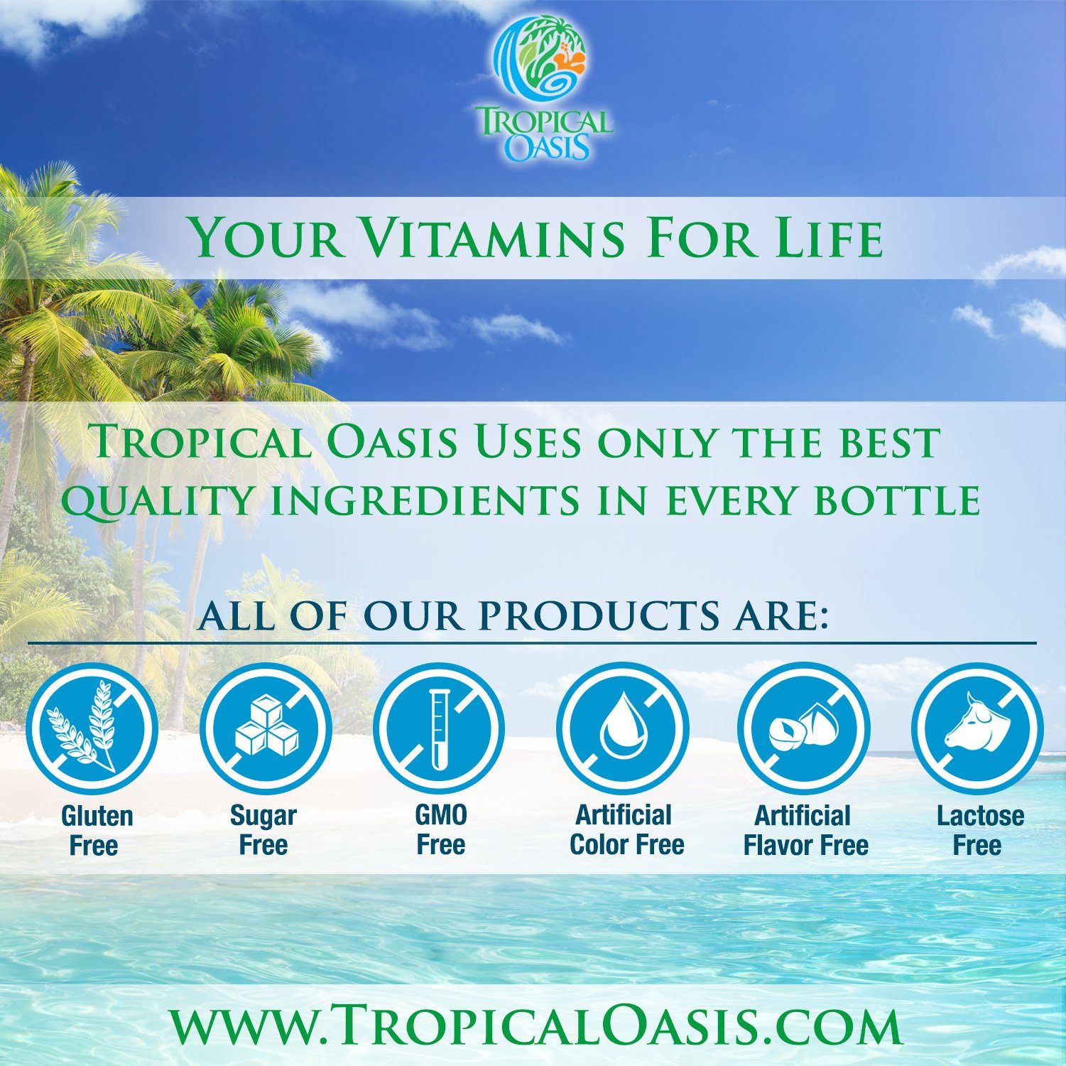 Tropical Oasis Premium Liquid B-Complex - 16 oz, 32 servings - tropical-oasis-store