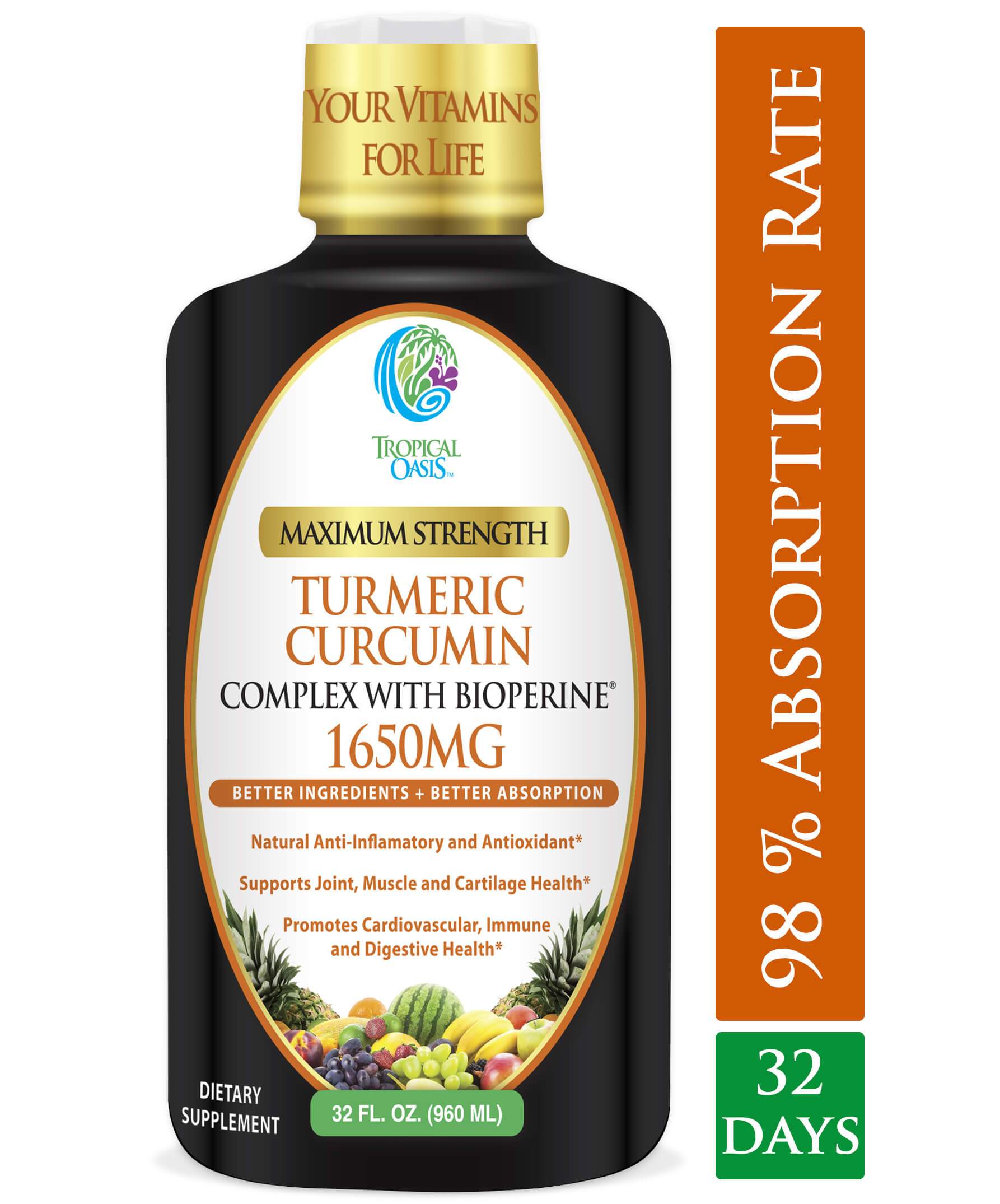 Liquid Turmeric Curcumin Complex with Bioperine - tropical-oasis-store