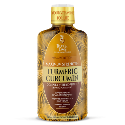 Liquid Turmeric Curcumin Complex with Bioperine Tropical Oasis Liquid Vitamins and Minerals