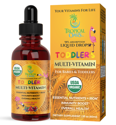 USDA Organic Kids Multivitamin WITH IRON for Toddlers & Babies