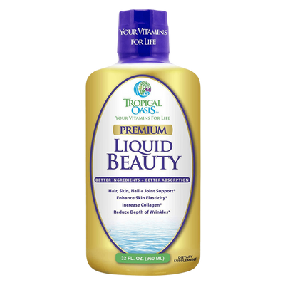 Premium Liquid Beauty Supplement, 32 servings Tropical Oasis Liquid Vitamins and Minerals