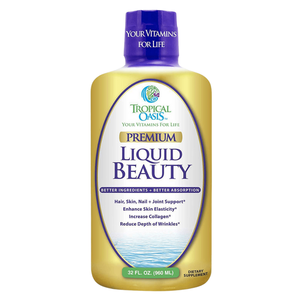 Premium Liquid Beauty Supplement, 32 servings Tropical Oasis Liquid Vitamins and Minerals