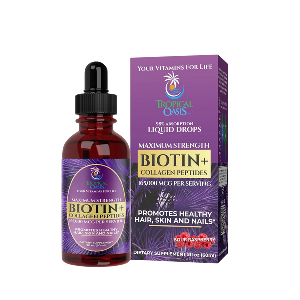 Liquid Biotin & Collagen Drops Tropical Oasis Liquid Vitamins & Minerals