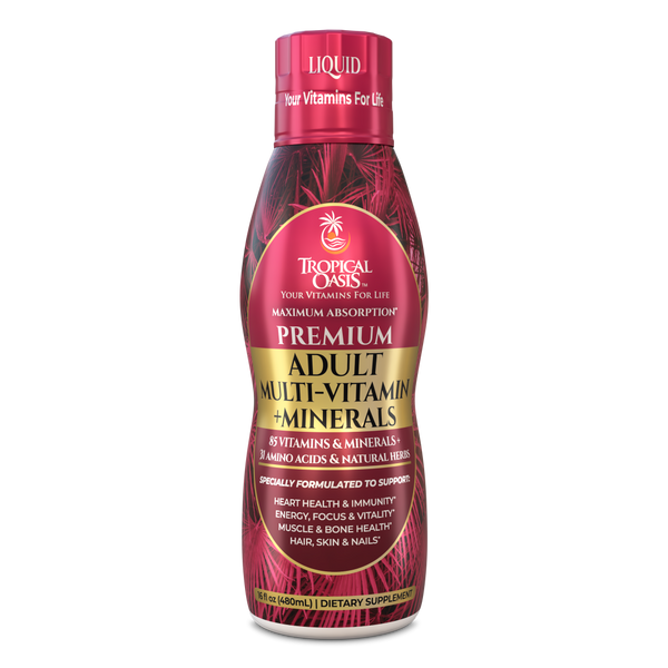 Tropical Oasis Adult Multi Vitamin and Mineral Liquid Supplement ,16 fl oz, 32 servings - tropical-oasis-store
