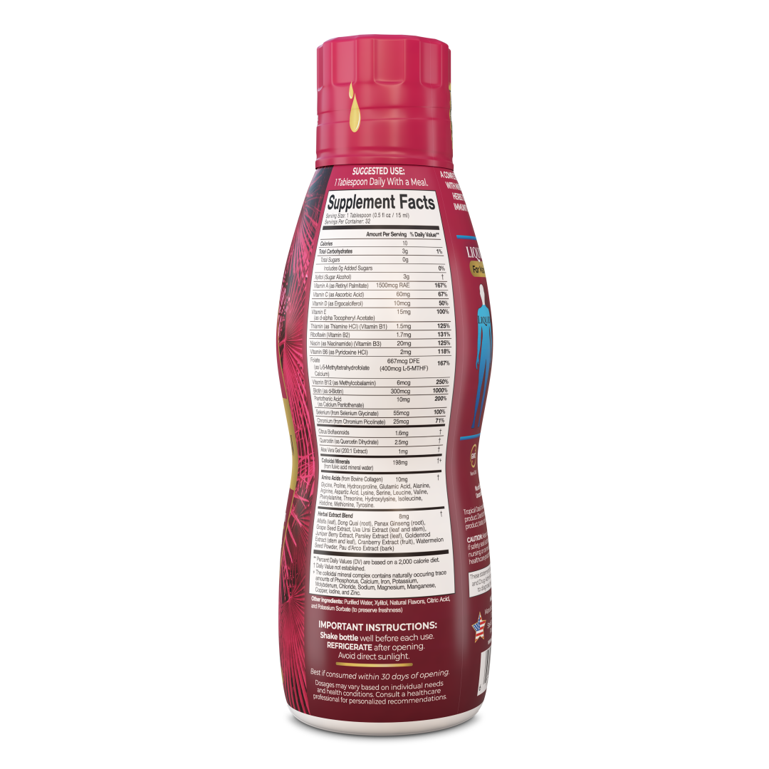 Tropical Oasis Adult Multi Vitamin and Mineral Liquid Supplement ,16 fl oz, 32 servings - tropical-oasis-store