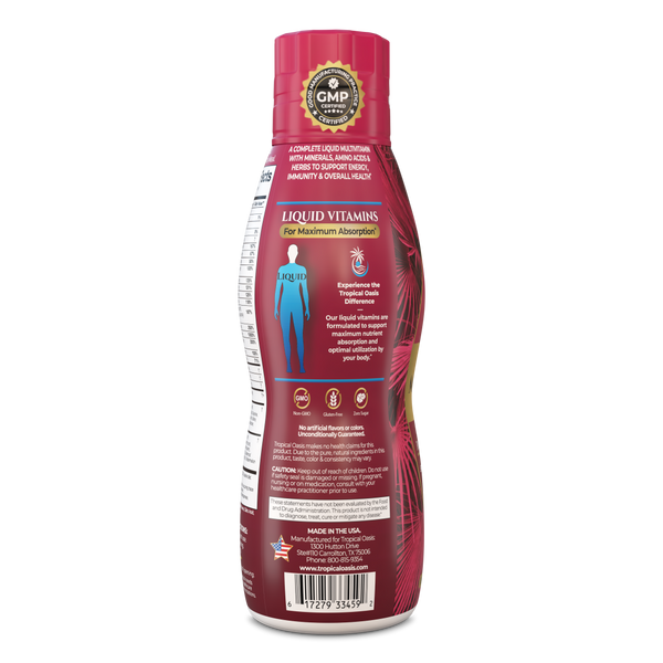 Tropical Oasis Adult Multi Vitamin and Mineral Liquid Supplement ,16 fl oz, 32 servings - tropical-oasis-store