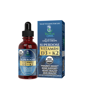 Vitamin D3 + K2 Drops for Adults - USDA Organic