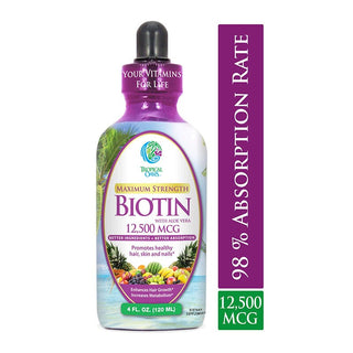 Biotin for Hair Growth - 5x The Strength - 4 OZ - Tropical Oasis