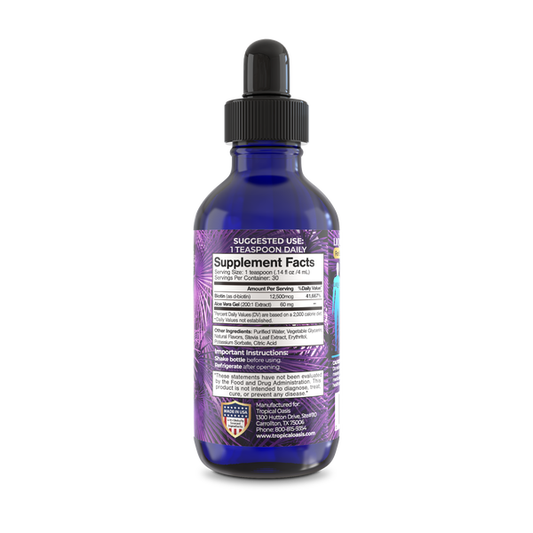 Biotin for Hair Growth - 5x The Strength - 4 OZ - Tropical Oasis Tropical Oasis Liquid Vitamins and Minerals