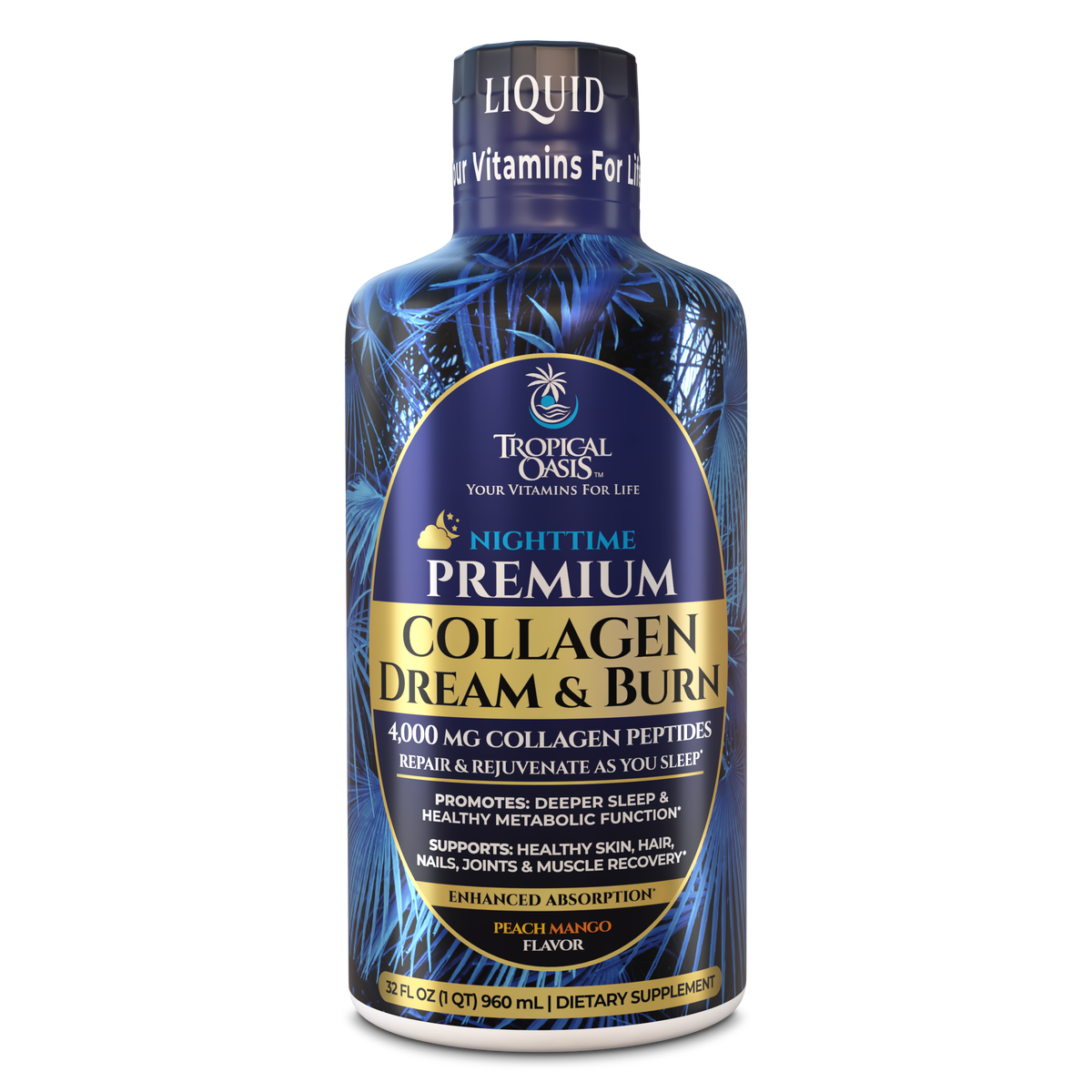 Premium Collagen Dream - Beauty & Sleep Support Tropical Oasis Liquid Vitamins & Minerals