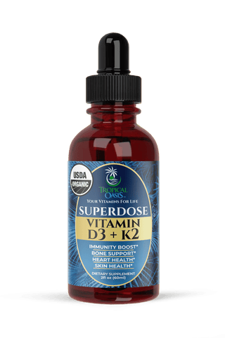 Vitamin D3 + K2 Drops for Adults - USDA Organic