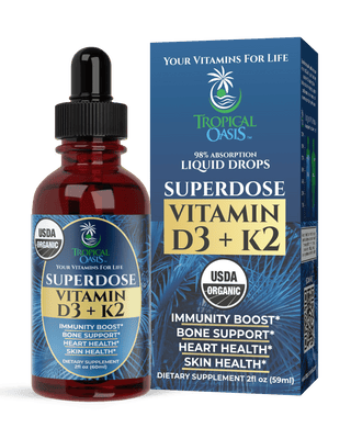 Vitamin D3 + K2 Drops for Adults - USDA Organic