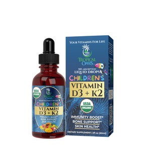 Vitamin D3 + K2 Drops for Kids - USDA Organic