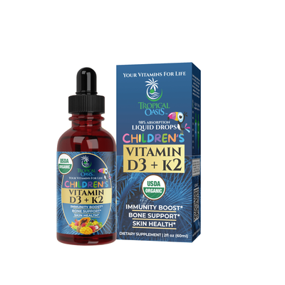 Vitamin D3 + K2 Drops for Kids - USDA Organic