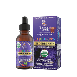 Organic Liquid Vitamin Drops with Elderberry for Toddlers & Kids