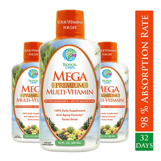 Mega Premium Liquid Multivitamin and Mineral Supplement - 32oz, 32serv