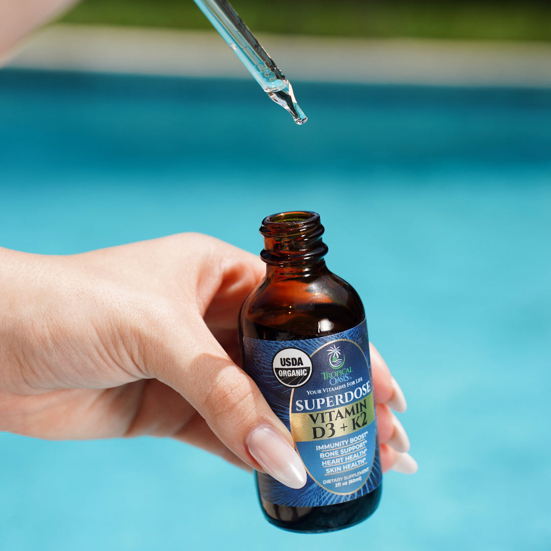 Vitamin D3 + K2 Drops for Adults - USDA Organic