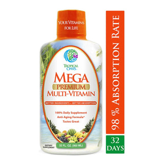 Mega Premium Liquid Multivitamin and Mineral Supplement - 32oz, 32serv