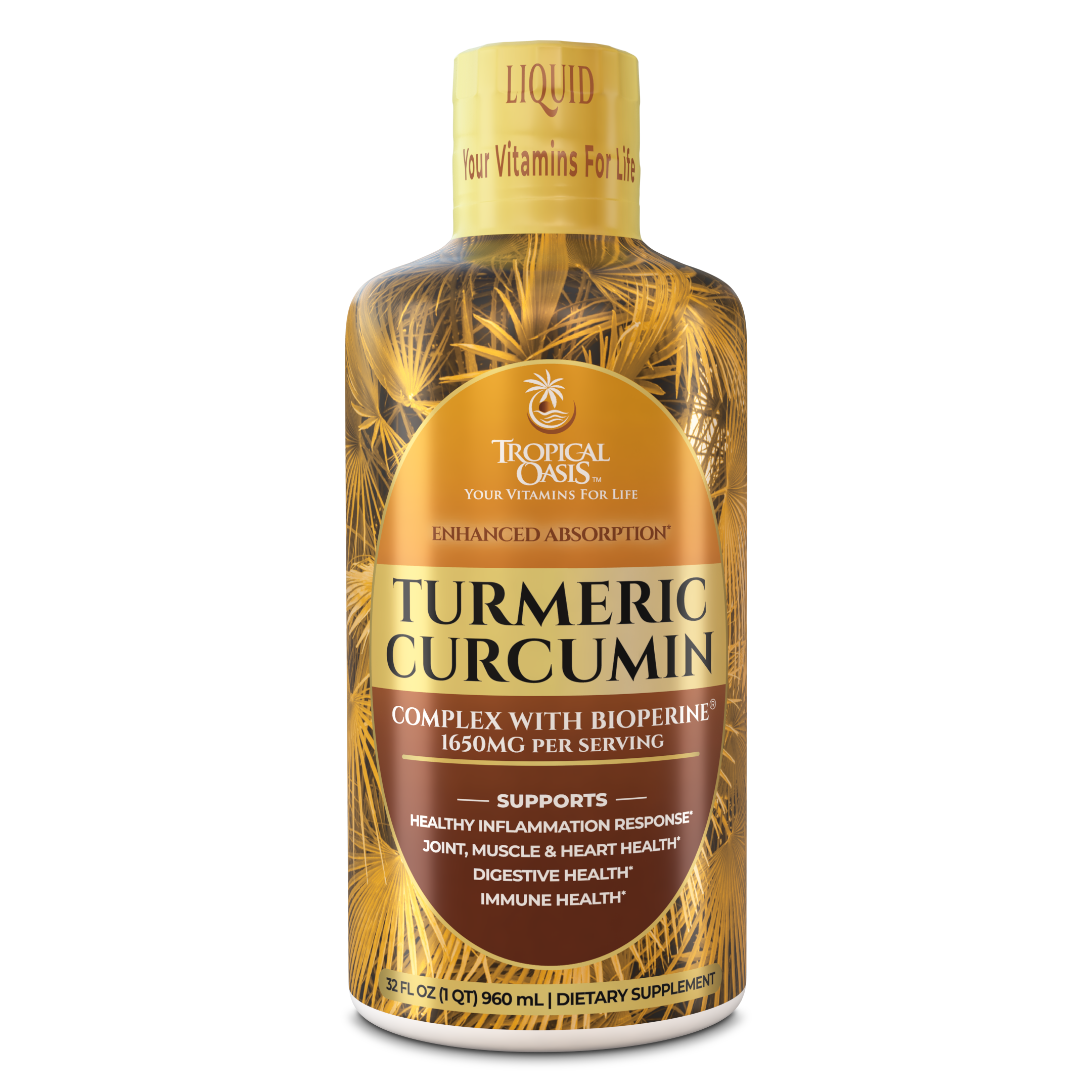 Liquid Turmeric Curcumin Complex with Bioperine Tropical Oasis Liquid Vitamins and Minerals