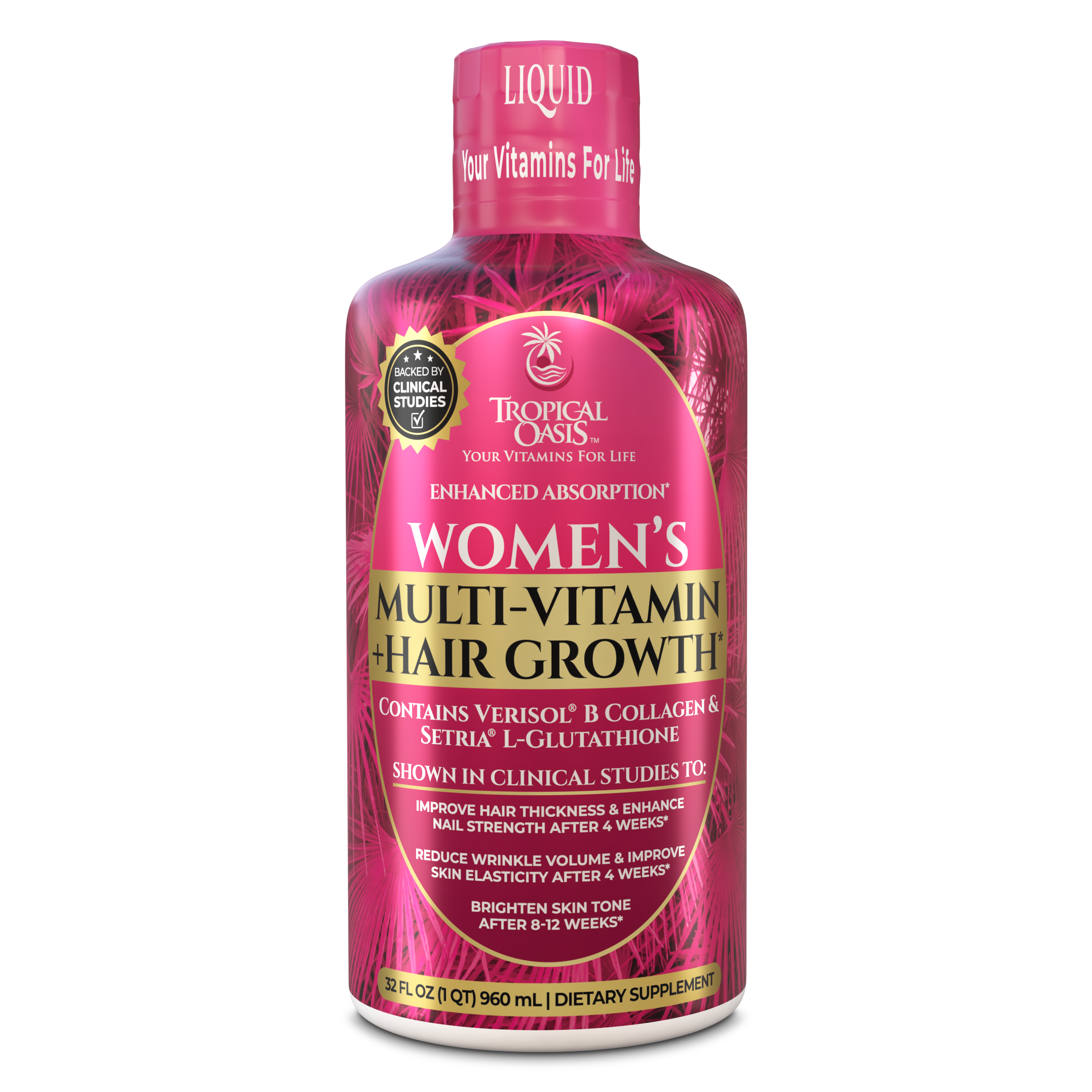 Women's Liquid Multivitamin + Hair Growth Tropical Oasis Liquid Vitamins & Minerals