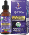 Organic Liquid Vitamin Elderberry Drops with Vitamin C and Zinc for Adults & Kids