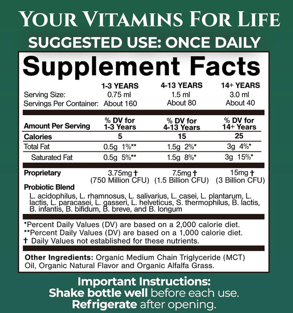 Organic Liquid Probiotics Tropical Oasis Liquid Vitamins & Minerals