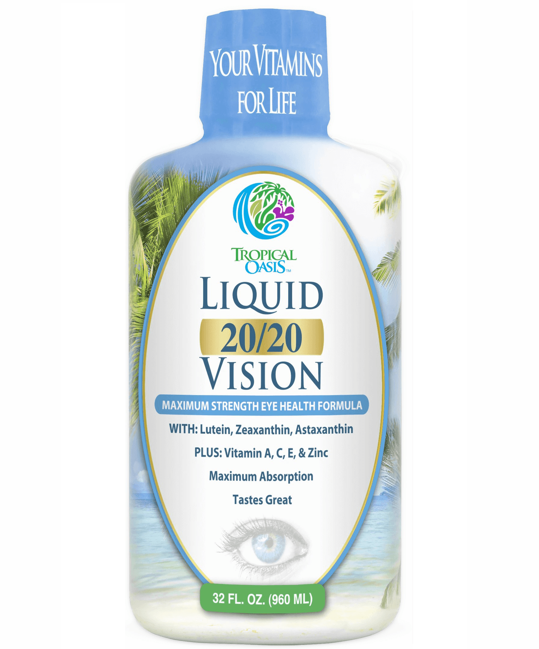 Liquid 20/20 Vision Eye Vitamin w/ 20mg Lutein - 32oz, 32 Serv.