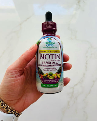 Biotin for Hair Growth - 5x The Strength - 4 OZ - Tropical Oasis