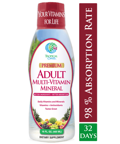 Tropical Oasis Adult Multi Vitamin and Mineral Liquid Supplement ,16 fl oz, 32 servings