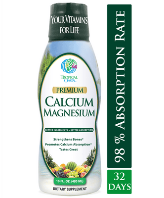 Premium Liquid Calcium Magnesium Citrate - Natural formula with Support for Strong Bones - tropical-oasis-store