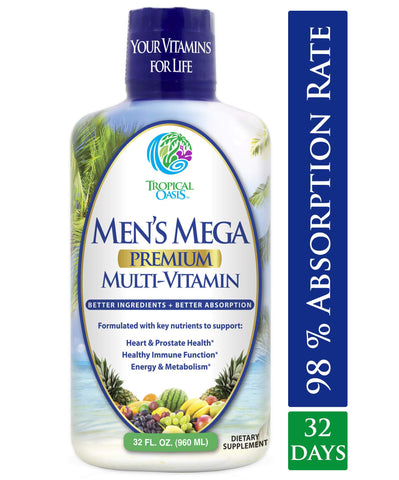 Men's Mega Liquid Multivitamin - 32 serv - tropical-oasis-store
