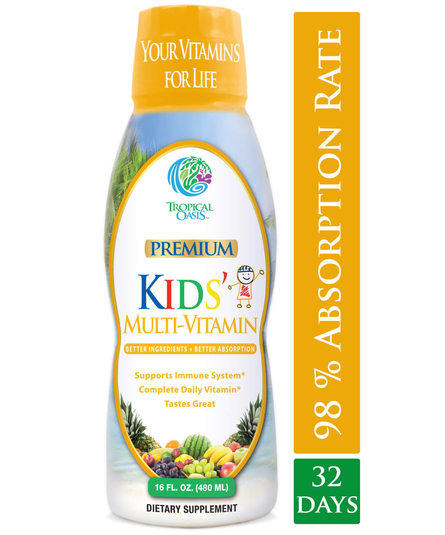 Kids Liquid Multivitamin Supplement -16oz - tropical-oasis-store
