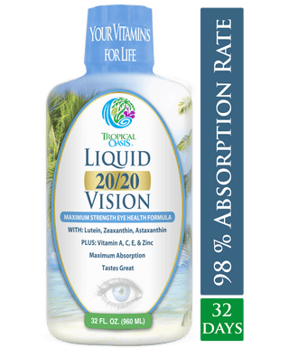 Liquid 20/20 Vision Eye Vitamin w/ 20mg Lutein - 32oz, 32 Serv. - tropical-oasis-store