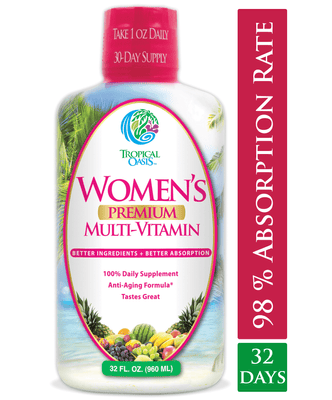 Women's Premium Liquid Multivitamin, Superfood, & Herbal Blend -- 32 fl oz, 32 serv. - tropical-oasis-store