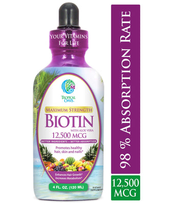 Biotin for Hair Growth - 5x The Strength - 4 OZ - Tropical Oasis - tropical-oasis-store
