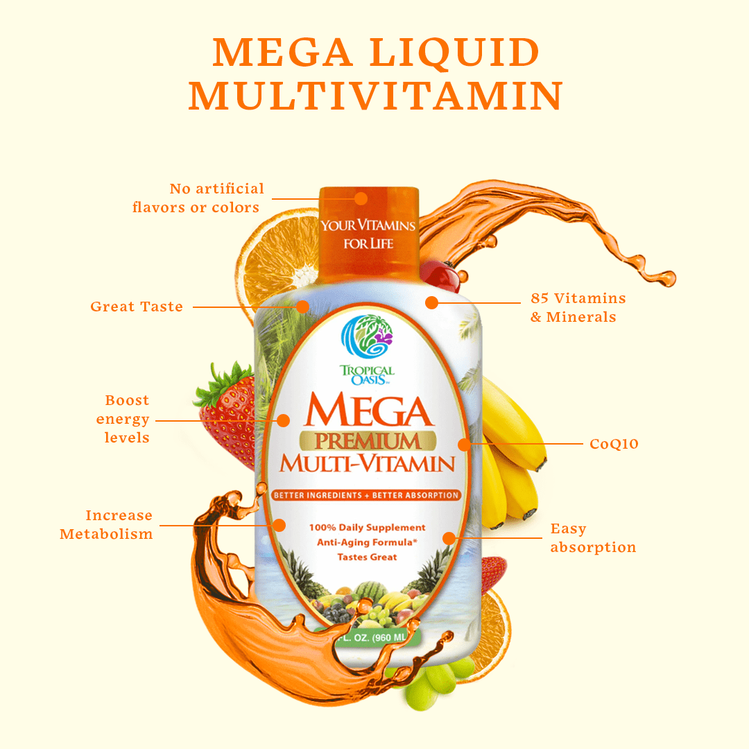 Mega Premium Liquid Multivitamin & Mineral Supplement