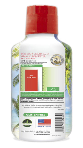 Premium Liquid Glucosamine Chondroitin & MSM- Liquid Joint Supplement w/1500mg Glucosamine, 800mg Chondroitin, & 500mg MSM –Max 96% Absorption Rate -16oz - 32serv - tropical-oasis-store
