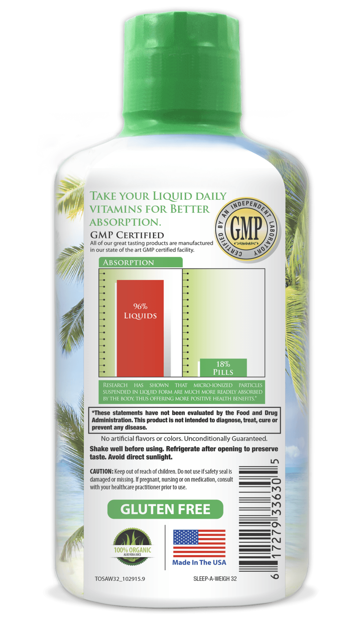 Tropical Oasis Sleep-A-Weigh Plus Liquid - Naturally Promotes Restfulness, Appetite Suppression & Fat Burning -32oz, 32serv - tropical-oasis-store
